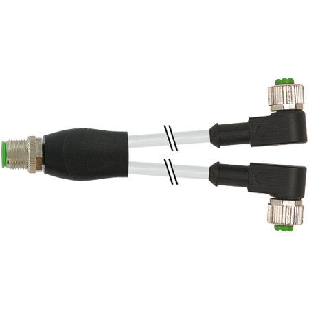 MURR ELEKTRONIK M12 Y-DISTRIBUTOR / M12 FEMALE 90°, PUR 3X0.34 GRAY, UL/CSA, drag ch 1.5m 7000-40741-2330150